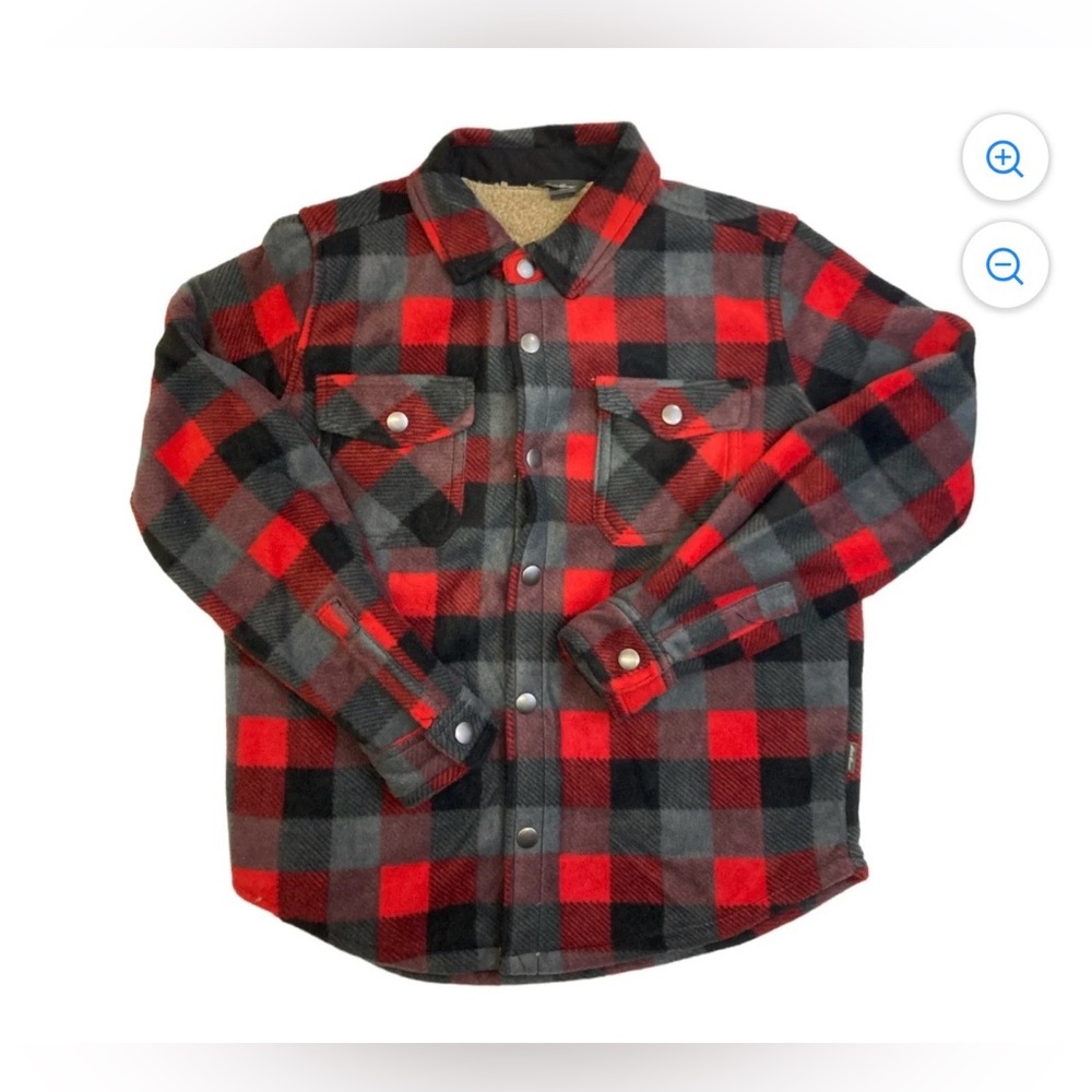 Eddie Bauer Boy's Snap Button Sherpa Lined Shirt Jacket